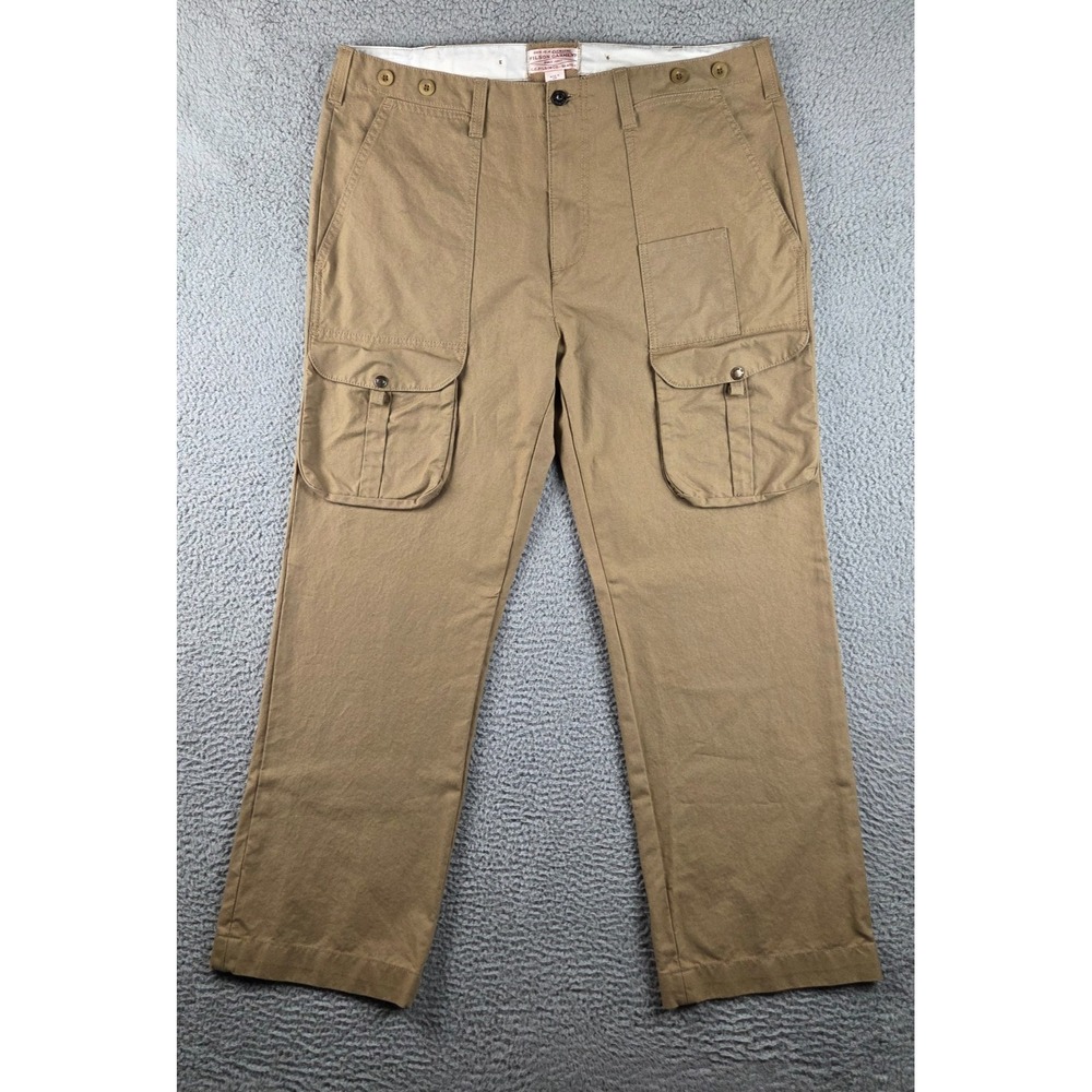 Filson Field Cargo Pants Mens 38‎ (39x31) Tan Canvas Heavy Duty Flap Pockets
